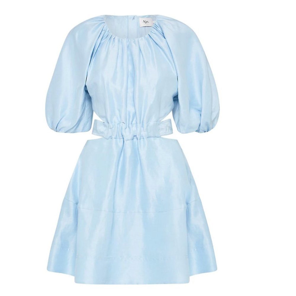 Aje Blue Cutout Dress (size 0) - Picture 3 of 9